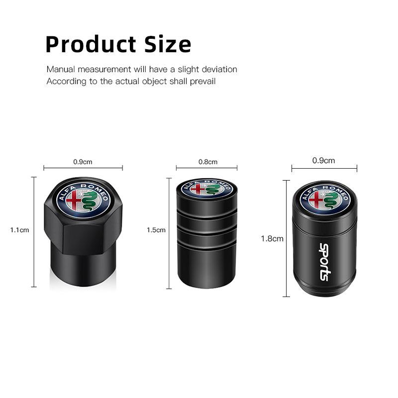 4Pcs Car Wheel Tire Valve Cap Dustproof Cover Accessories Hubcap For Alfa Romeo 147 156 159 166 Giulia Stelvio GT Giulietta Mito zk6
