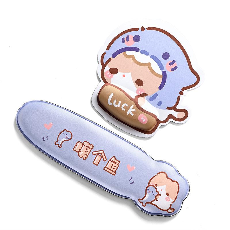 High-Value Cute Non-Slip Mouse Pad with Thickened 3D Wrist Rest Pillow - Office Hand Support