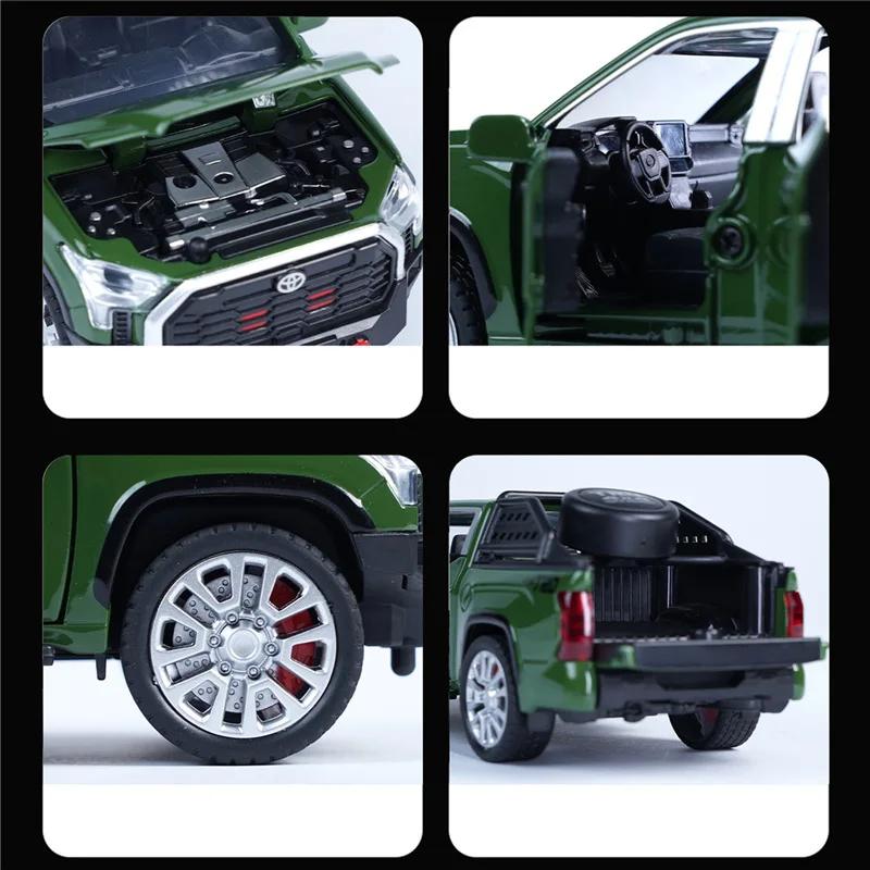 Xmwcj1 1:32 Toyota Tundra Pickup Car Model Diecast & Toy Metal Off-Road Vehicles Car Model Simulation Sound Light Childrens Toy Gift