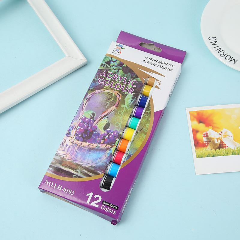 12-Color Acrylic Graffiti Paint Set - Art Ointment Style