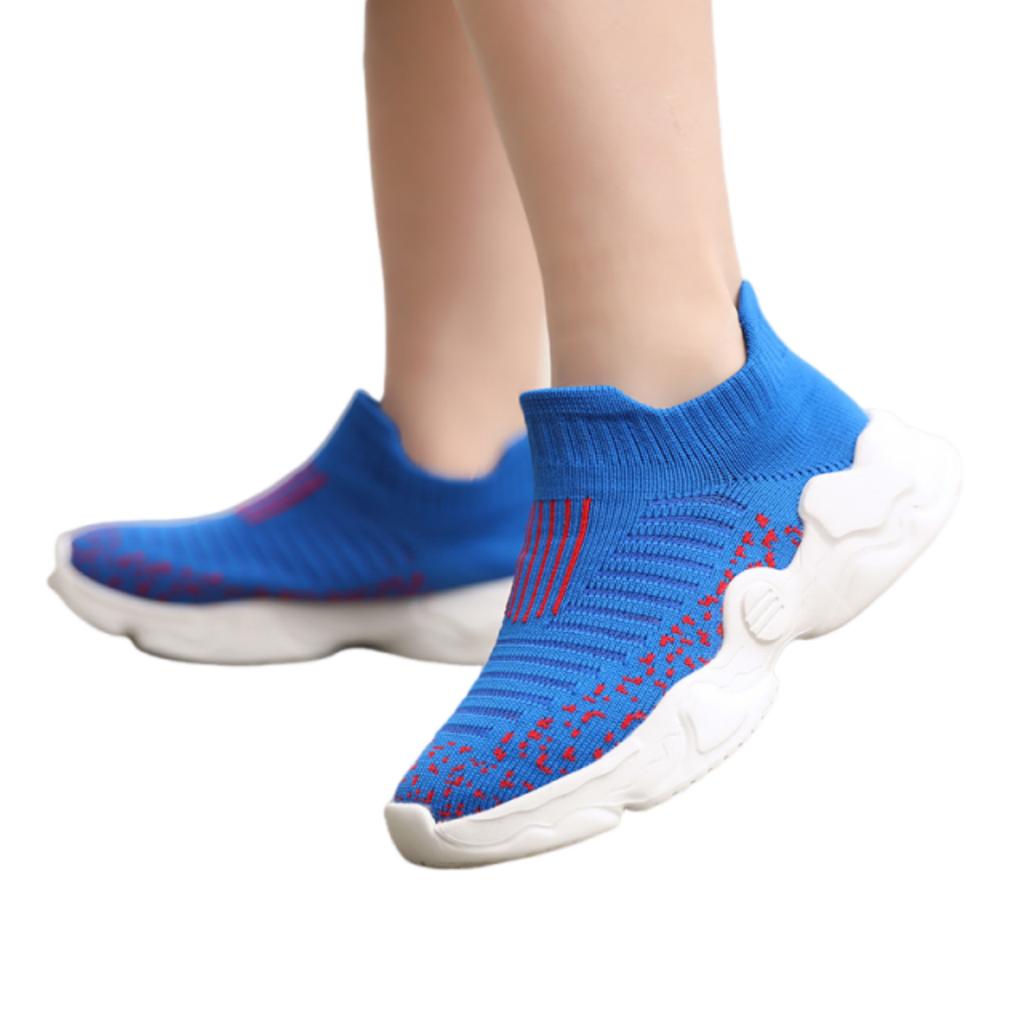 Kids Slip On Breathable Knit Shoes Lightweight Flexible Sole Slip Resistant Casual Footwear for Everyday Wear and Outdoor Activities