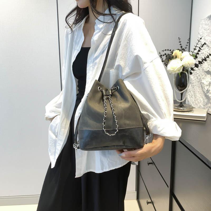 Stylish Vintage Bucket Bag For Women Trendy Street Fashion Crossbody And Handbag