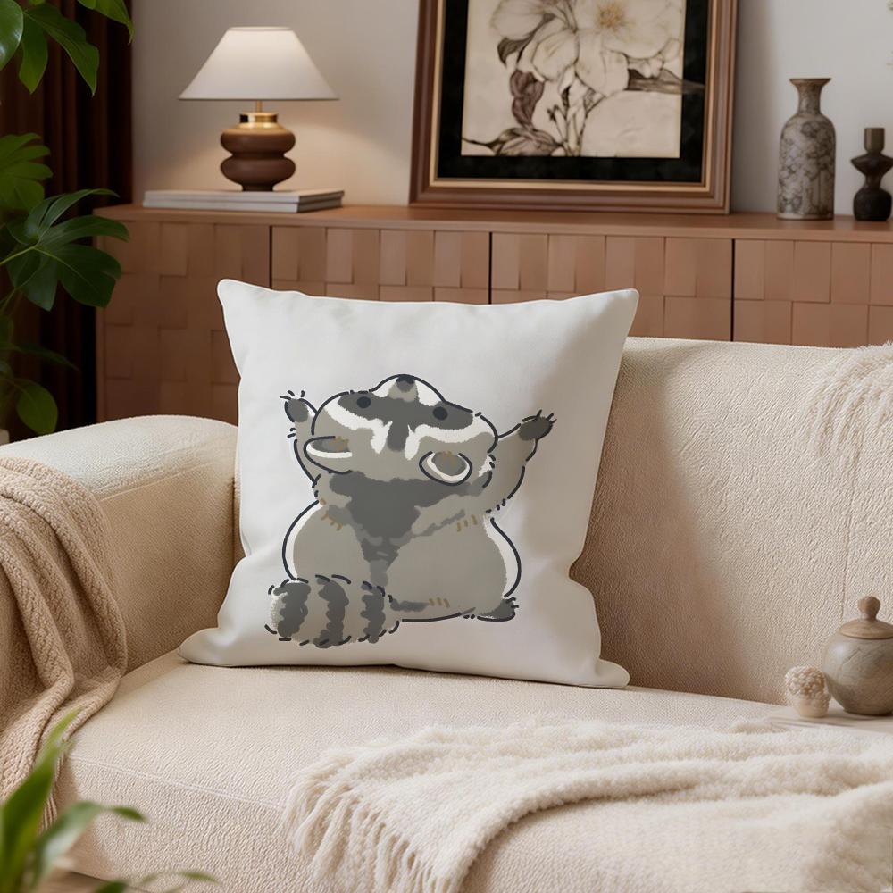 Cute Little Raccoon Cushion Cover Cushion Cover Set 4Pcs 50x50 45x45 40x40 Pillowcase Decorative Sofa Home Decor