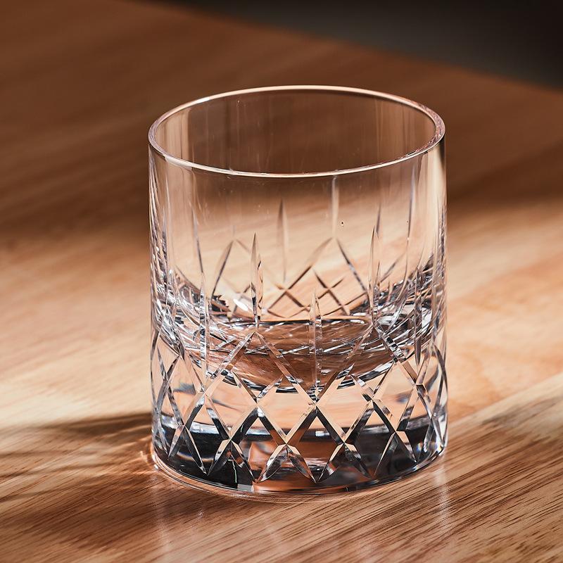 Luxury Luxury k9 crystal glass Whiskey glass Edo cut glass glass hand carved Astragalus water thickened birthday gift