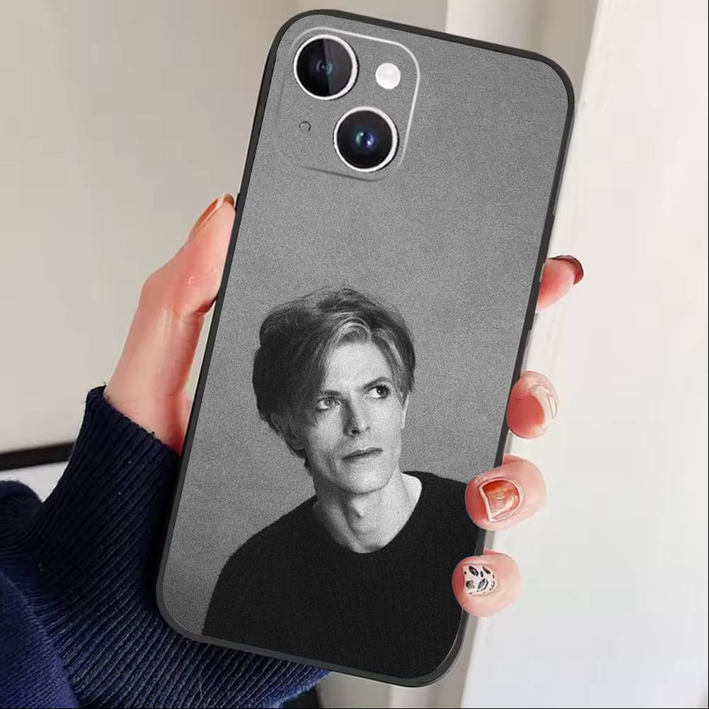 Singer D-David B-Bowie Phone Case For iPhone17,16,15,14,13,12 Plus,Max Soft Silicone Black Cover