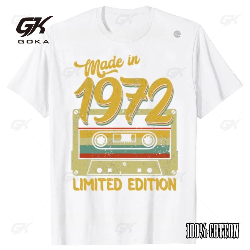 Zabawne Koszulki z Nadrukiem Wyprodukowano w 1972 Limitowana Edycja Prezent Urodzinowy Męska Damska Letnia Casualowa Koszulka 100% Bawełna Luźna Oversize