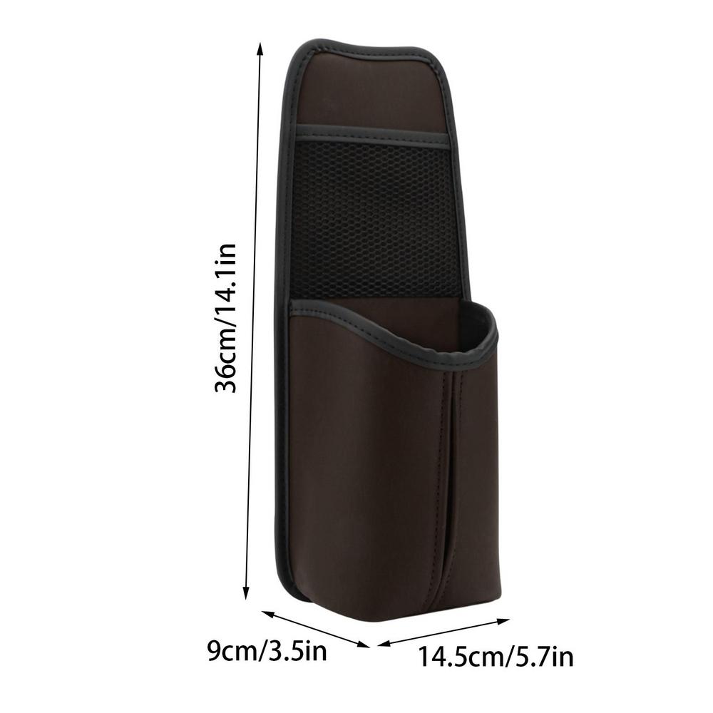 Car Storage Pocket Adjustable Leather Automotive Organization Pouch With Tissue Holder Auto Seat Storage Bag For Trailer RV