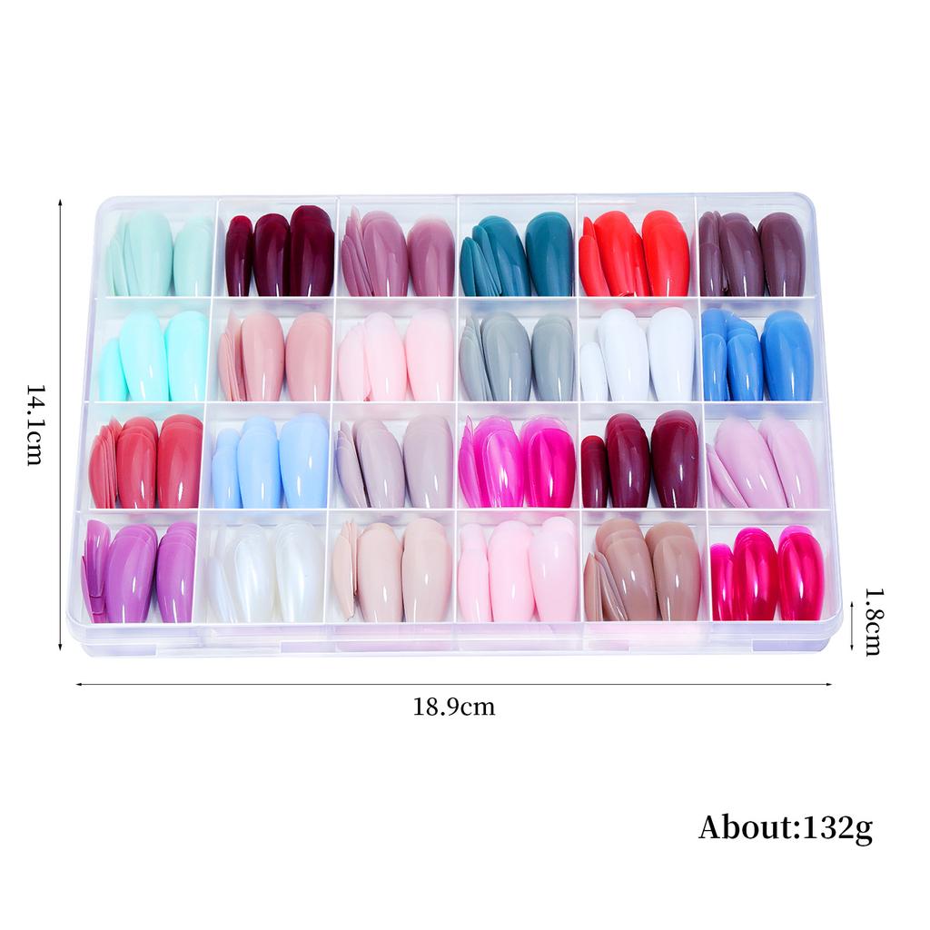 576Pc False Nail Press On Acylic Nails Extension Square Ballet Almond Full Cover Soft Gel Tips Extension DIY Manicure Kits Tools