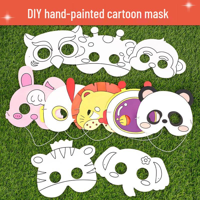 DIY Animal Coloring Masks for Kindergarten and Primary Students - Handmade Painting Activity
