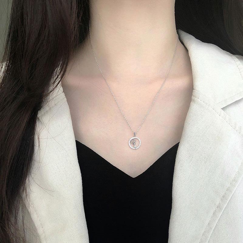 Full Body Circle Hot Air Balloon Necklace Korean Style Girl Clavicle Chain Japanese and Korean Simple Temperament