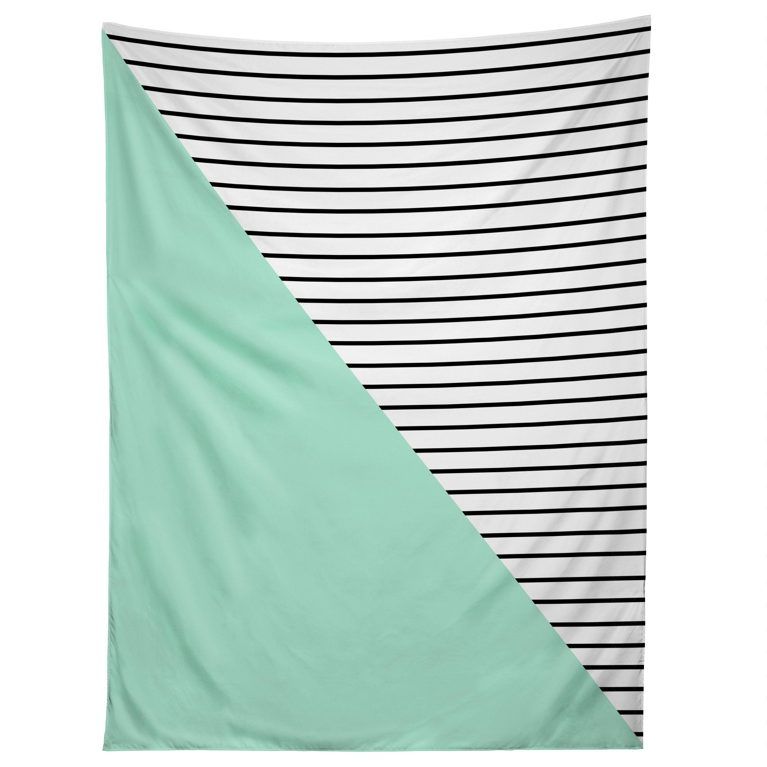 MINT AND STRIPES tapestry 75x100