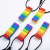 1PC Rainbow Brick Chew Necklace Baby Silicone Teether Autism Sensory Chewy Toys