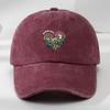 Vintage Patchwork Baseball Cap with a Fun Heart Mountain Design Adjustable for Outdoor MenS Casual Sports