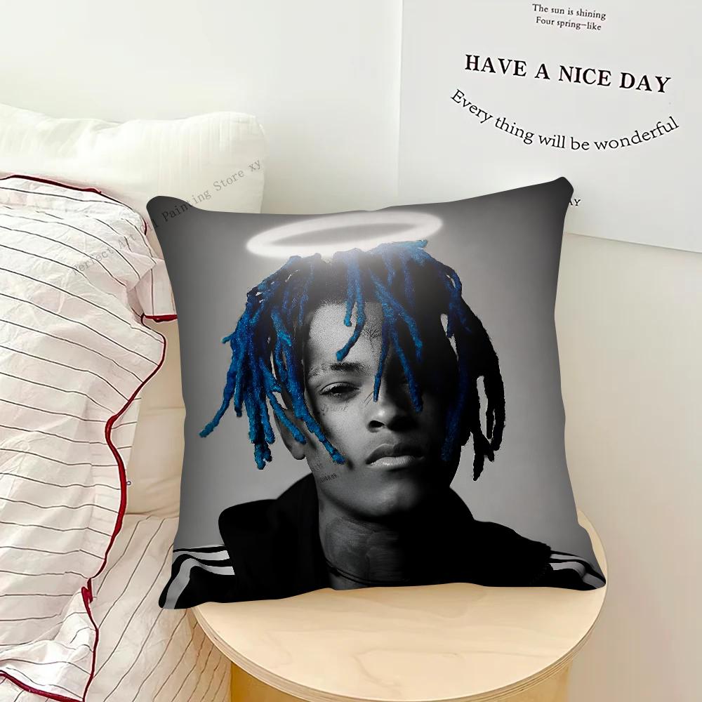 XXXTentacion Rap Hip Hop Music Singer Pillow Case Fashion Square Pillowcase Bedroom Sofa Room Ins Decoration Leisure Cushion