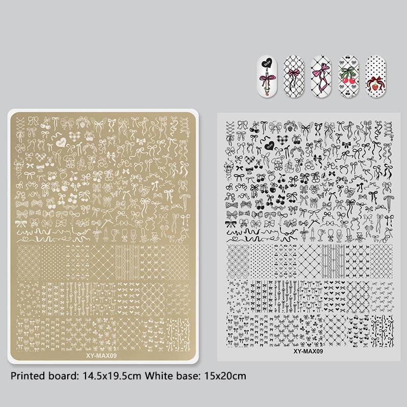 Large Nail Stamping Plates Butterfly Flower Pattern Stainless Steel Stencil Nail Art Stamps Geometry Template Nail Tools