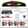 New LED Parking Sensor System Backlight Parktronic Monitor Display Kit Backup Detector Assistant 4 Probes