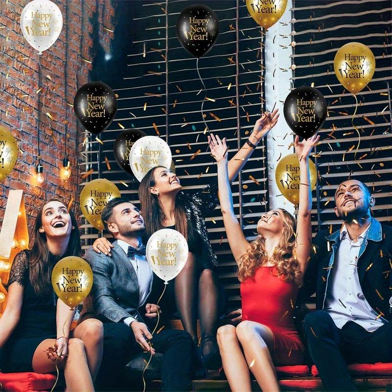15pcs New Year Balloon New Year Theme Party Supplies 12'' Latex Balloons Happy 2026 New Year Alphabet Balloon Festival Decors