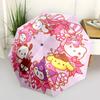 1pc Hello Kitty & Friends Wreath Design Automatic Opening/Closing Umbrella with Portable Tri-Fold Design, 8-Bone Iron Frame Outdoor Umbrella, Festive