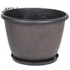 Stable Heavy Duty Plant Pots 12 Inch Thickened Flower for Outdoor Indoor, Plastic Leaf-Pattern Texture Large Planters Planter with Drainage