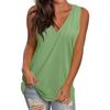 Women's Casual Fashion V-Neck Sleeveless Top Solid Color Vest T-Shirt