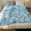 Solid Thick Cartoon Towel Embroidered Blanket Double Layer Warm Milk Velvet Sofa Cover Cozy Breathable Bedspread for Adult Kids