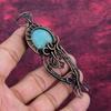 Amazonite Natural Gemstone Pendant Copper Wire Wrapped Pendant Handmade Jewelry