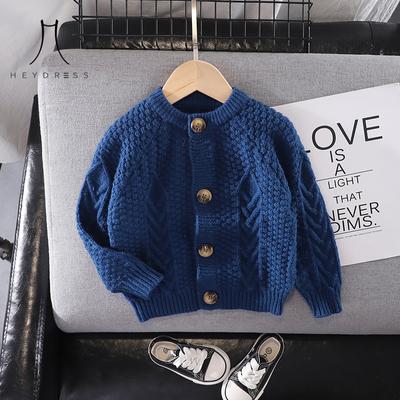 Children's Clothing Sweater New Boys and Girls Knitted Cardigan Round Neck Single-breasted Children's Baby Jacket