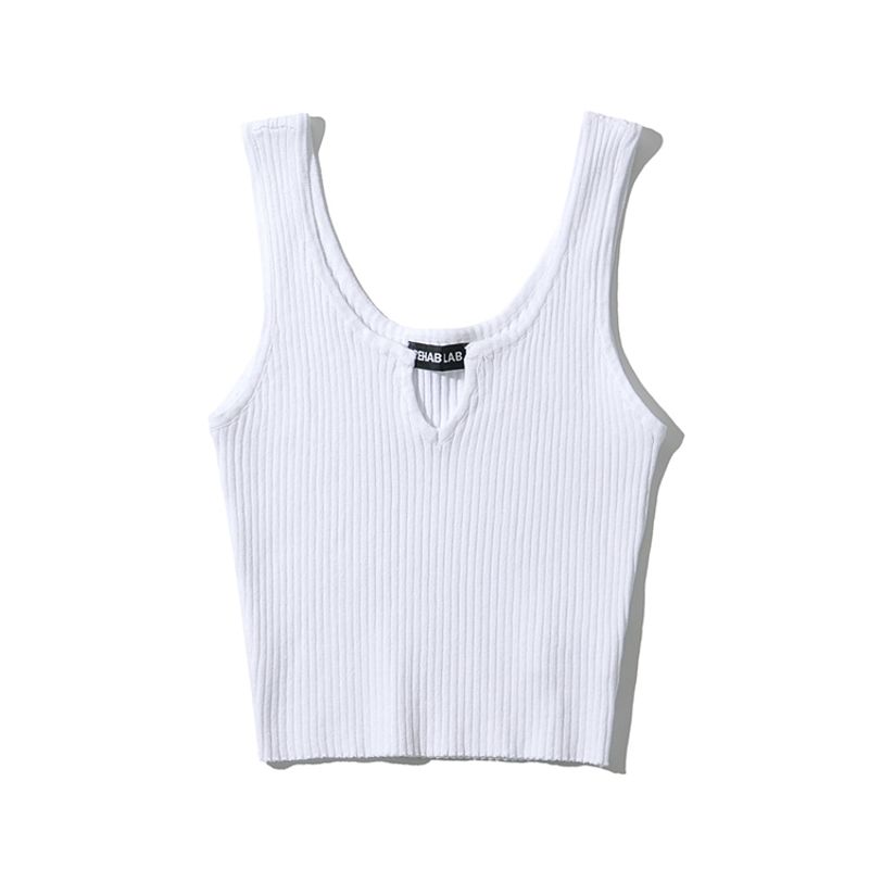 Za2025 Summer New Women clothes Sexy Stretch Slim fit Solid Small V-neck Sleeveless Short Navel Knit vest