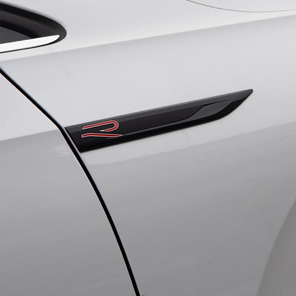 2Pcs ABS Logo Car Wing Right and Left Side Badge Fender Sticker For Volkswagen VW R Line MK GTI Golf 6 7 8 Polo CC Passat Tiguan Zd8