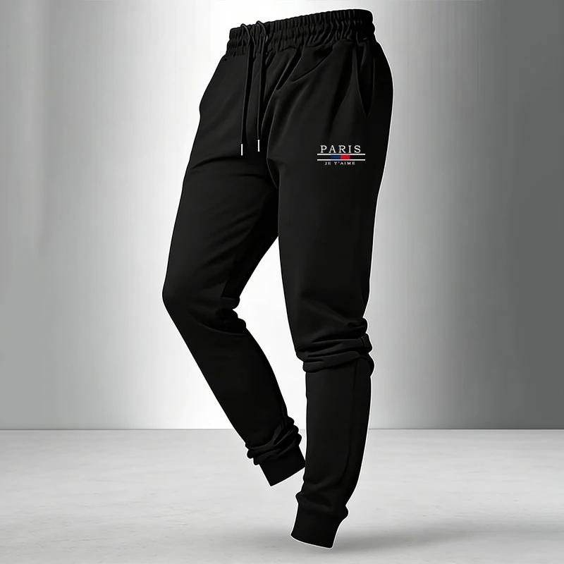 Men's Set T-shirt and Sweatpants Paris Print Summer Short Sleeve Tracksuit Male Home Outdoor Comfort Casual Tees