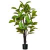Artificial Ficus Plant 130 Cm With 78 Leaves And Decorative Artificial Plant Pot For Indoor And Outdoor Home Living Room Office Green