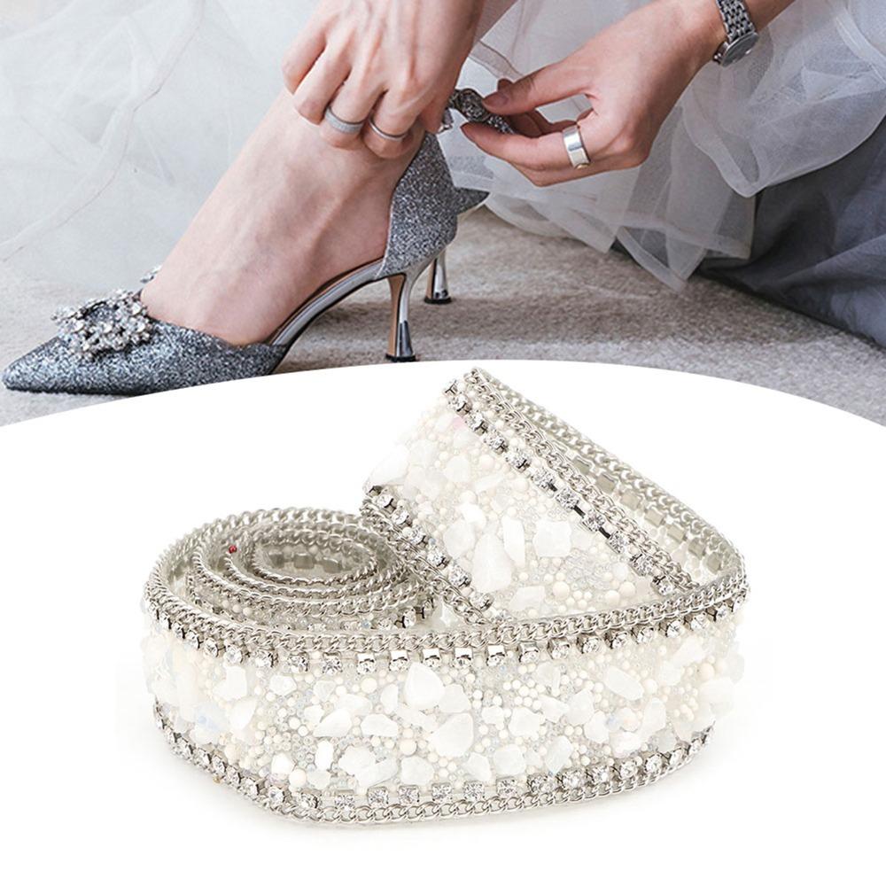 1pcs 2.5cm Width Diamond Mesh Wrap Roll Mesh Wrap Rhinestone Chain Trim DIY Craft Accessories белый