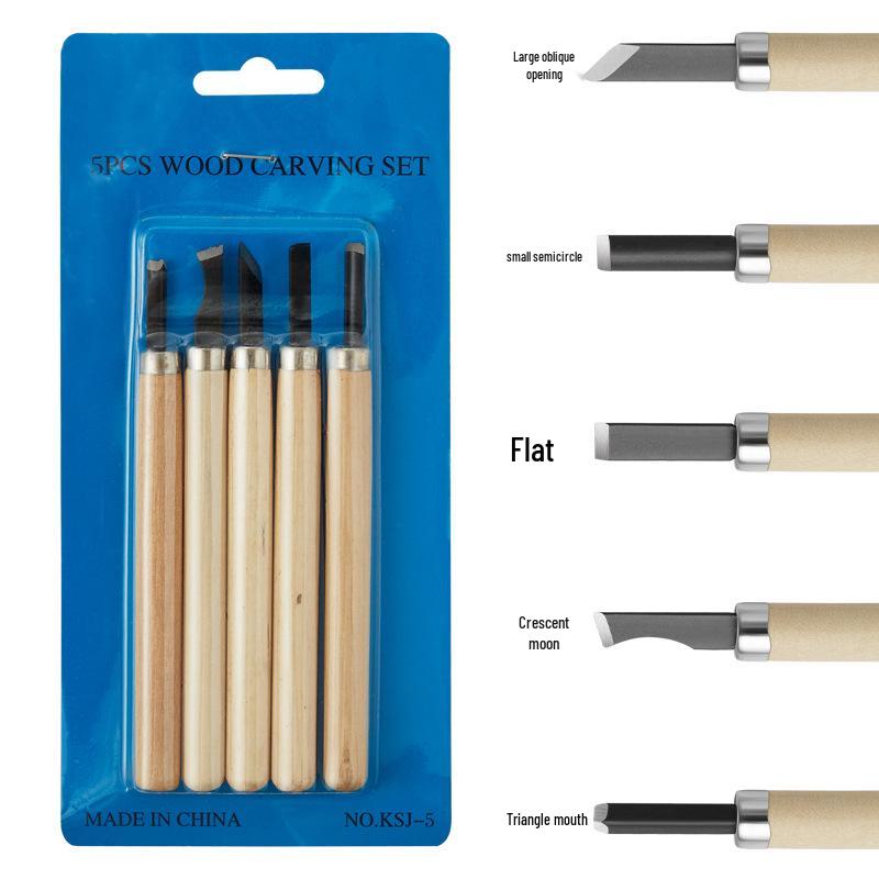 12-Piece Handmade Wood Carving & Engraving Knife Set with Student Art Eraser