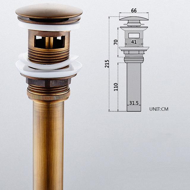 Bathroom Vessel Pop Up Sink Drain Strainer, Flip Top Stopper for Lavatory Basin, Antique Brass Pop Up Sink Overflow Cover