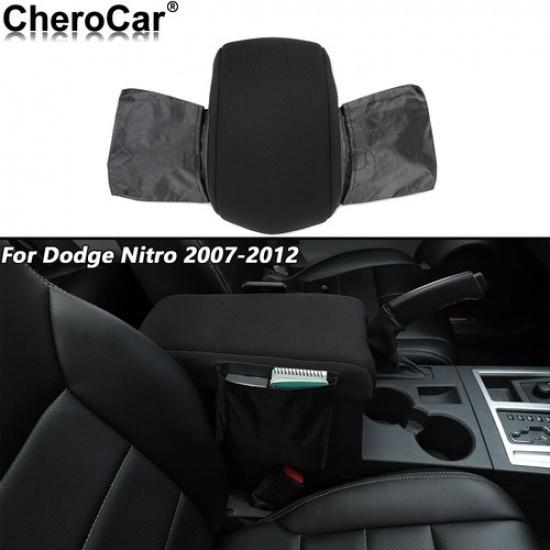 Black Central Armrest Box Soft Cover Pad for Dodge Nitro/Jeep Liberty 2007-2012