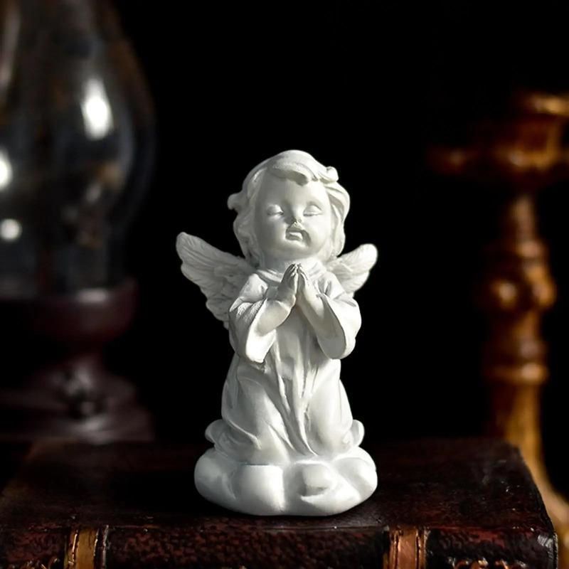 Resin  Angel Figurine Prayer Statue Desktop Ornaments Peaceful
