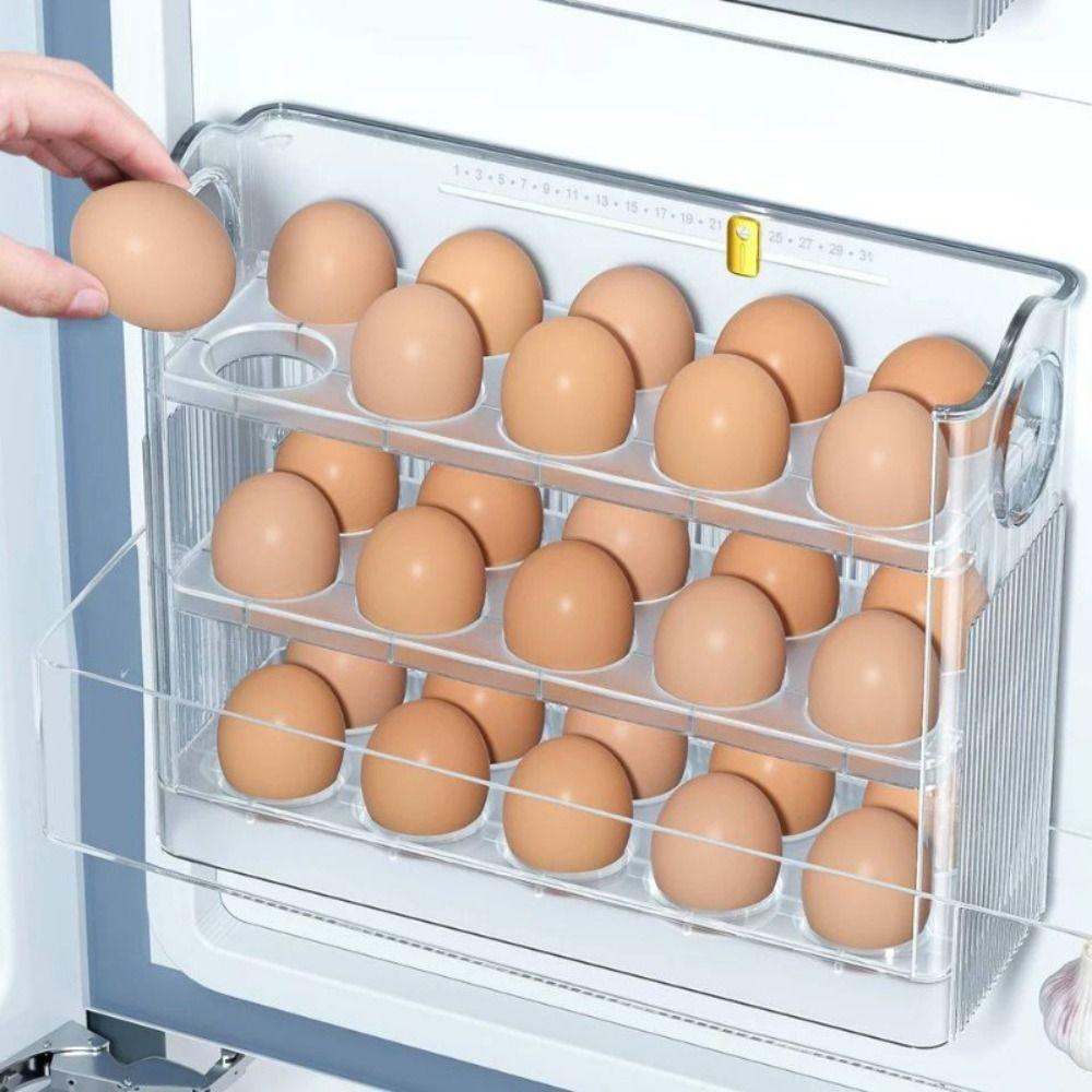 Space Saving Three Layer Egg Rack Large Capacity Egg Holder New Refrigerator Egg Storage Box