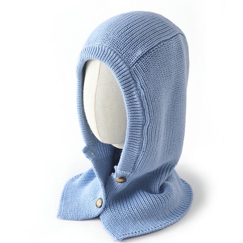 Winter Skullies Beanies Hat Buttons Bib Men Warm Windproof Cap Women Wool Scarf Caps Balaclava Mask Gorras Bonnet Knitted Hats