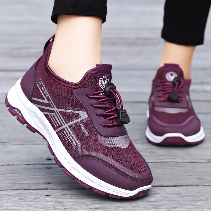 Women's Summer Shoes Sports for Women Breathable Lace Up Casual Single Shoe Soft Sole Healthy Walking Outdoor Running Shoes