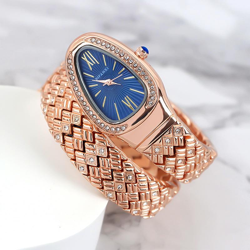 Serpentine with Grain Bracelet Watch Wound Three-pin Quartz Watch Small Dial with Diamonds Light Luxury Niche Temperament Women's Watch
