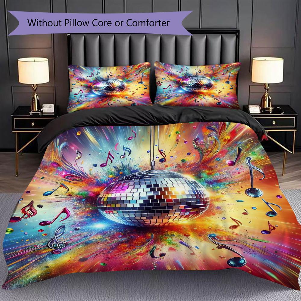 1PC Music, guitar Theme Bedding Quilt Set Quilt Cover Pillowcase Home Decoration Birthday Gift (1 * duvet cover + 2* pillowcase, without core)