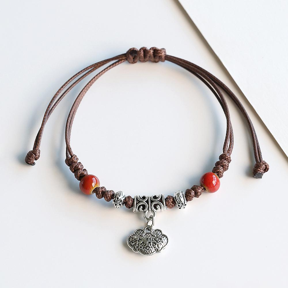 Armband mit Keramikperlen im Bohème-Stil für Damen und Herren, handgefertigt, geflochtenes Seilarmband, Partnerschmuck, Geschenke, verstellbar