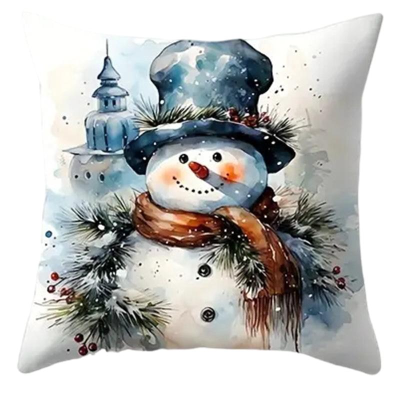 Nordic Christmas Animal Pillow Decoration Sofa Pillow Case Pillow Bedroom White Bear Snowman Cushion Pillow Case