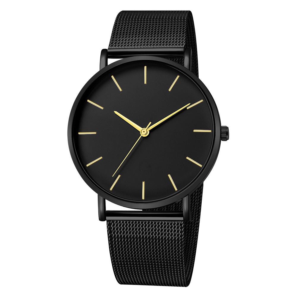Men's Casual Large Dial Mesh Band Quartz Watch