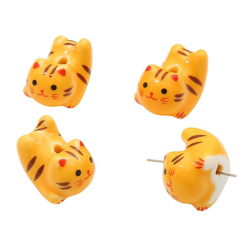 Ceramic Vertical Hole Hand-painted Beads Loose Spacer Charms for DIY Bracelet Necklace Jewelry Making Accessories