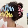 Sponka do vlasů Macaron Color Series Velká přiléhavá sponka do vlasů Vlnovitý tvar Lesklá zadní část hlavy Žraločí sponka do vlasů Vlasy