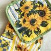2pcs Sunflower Printed Kitchen Gloves with Comfortable Pad Design for Cooking, Baking, Gardening, and Outdoor Activities