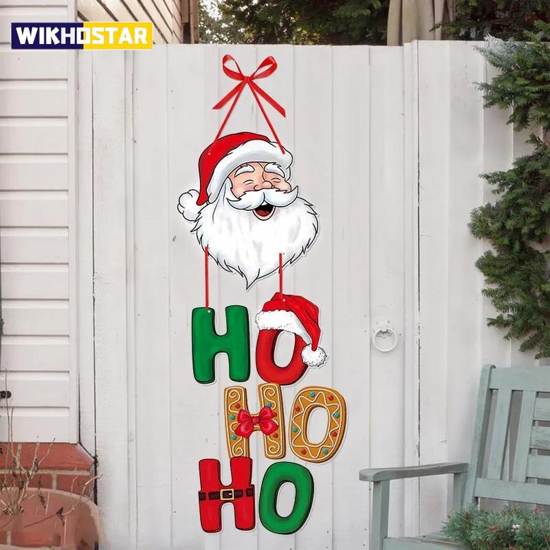 Merry Christmas Door Hanger New Year Party Pendants Xmas Tree Hanging Oranment Santa Claus Snowman Christmas Decoration for Home