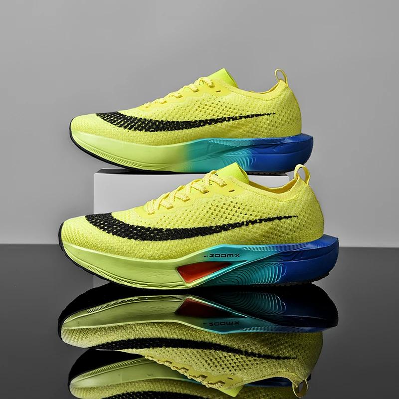 Fashion Air Cushion Men Sports Running Shoes Marathon Breathable Lightweight Women's Comfortable Athletic Nonskid Carbon Plate Sneakers