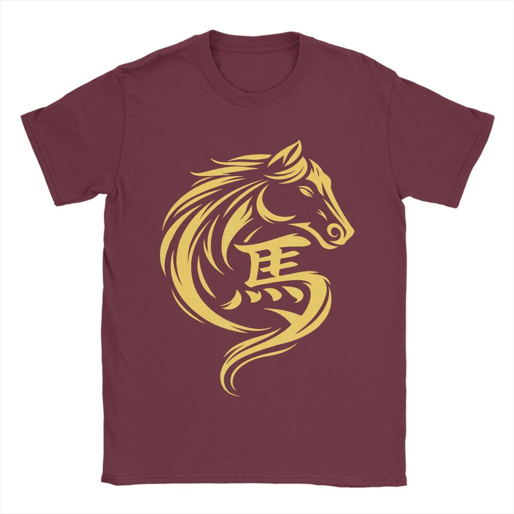 Unisexs TShirts Chinese New Year 2026 Fire Horse Year of The Horse Humorous Cotton Tees Short Sleeve T Shirts O Neck Clothes